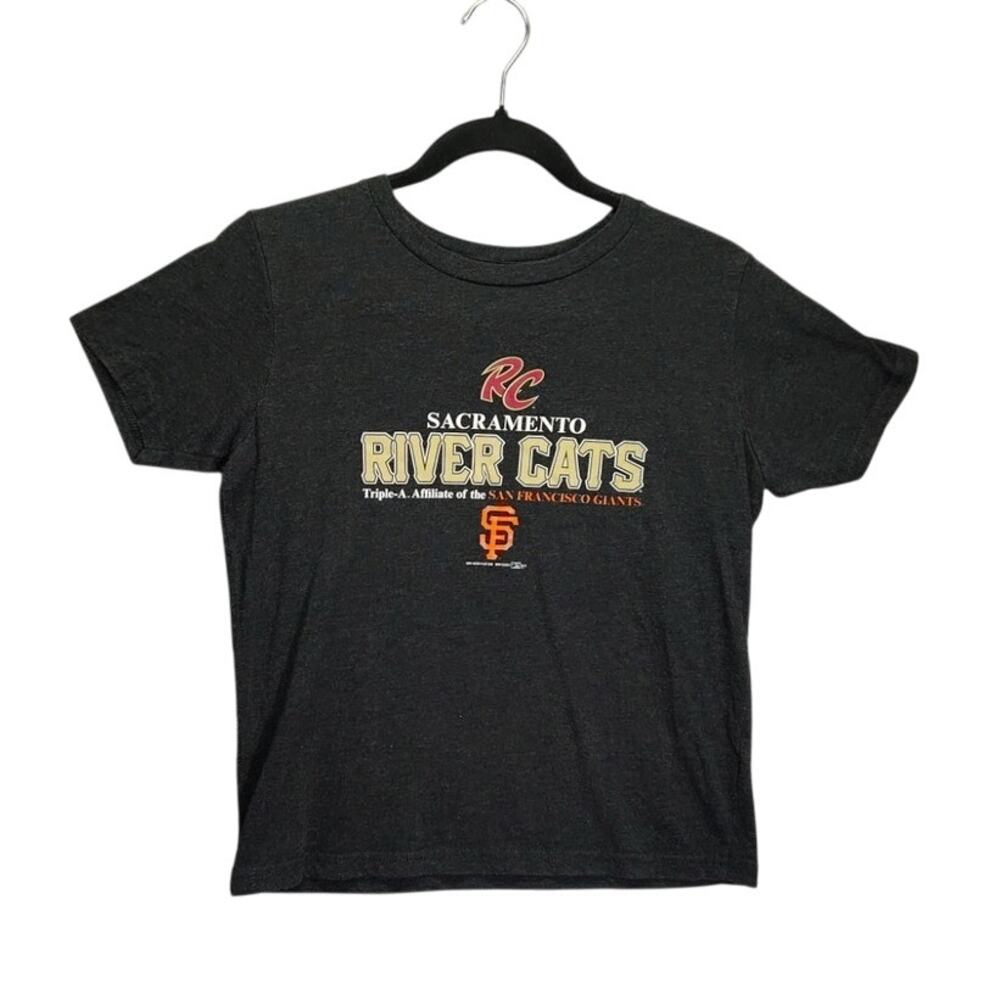 Next Level Womens Size Large T-Shirt Charcoal Sacramento River Cats Baseball